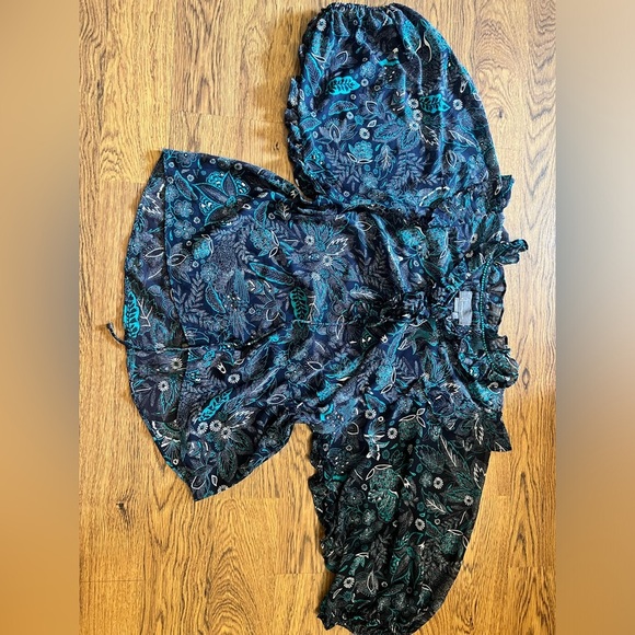 Anthropologie paisley bohemian blouse top size medium floral sheer flowy - Picture 3 of 7